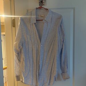 Comfort Colors Lightweight Blue Striped Casual Button-Down Shirt